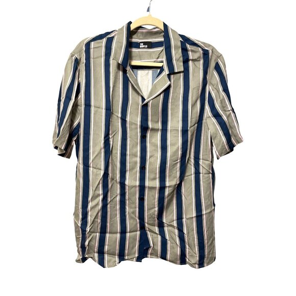 The Kooples Striped Short Sleeve Button-Up Shirt Mens Size S Viscose Blend - Picture 1 of 5